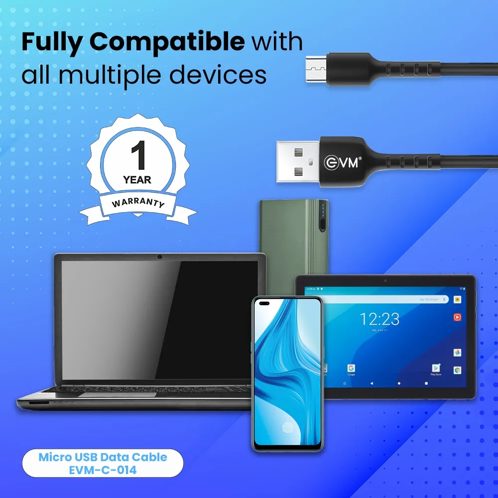 EVM Micro USB Charge & Sync Cable EVM-C-014-B view 5